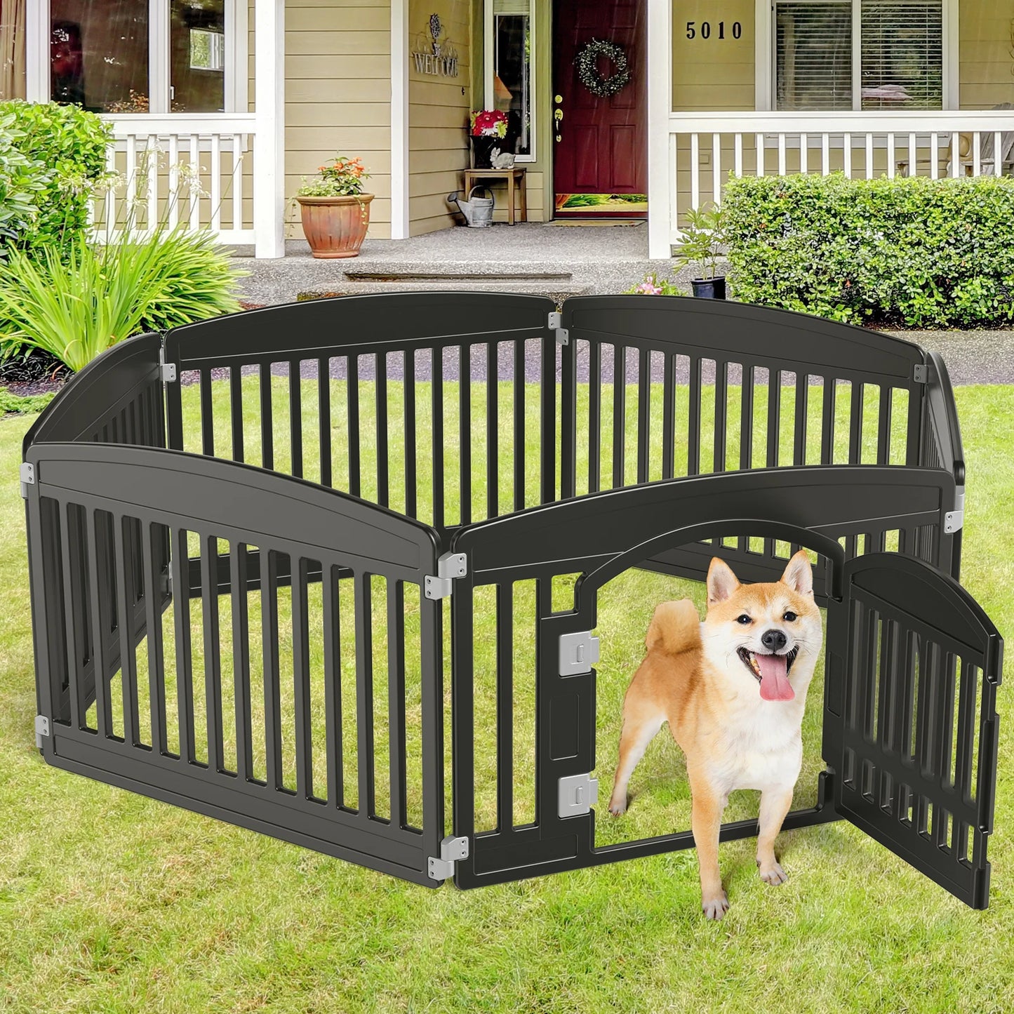 6 Panel Dog Playpen Safe and Secure Indoor Outdoor Fence