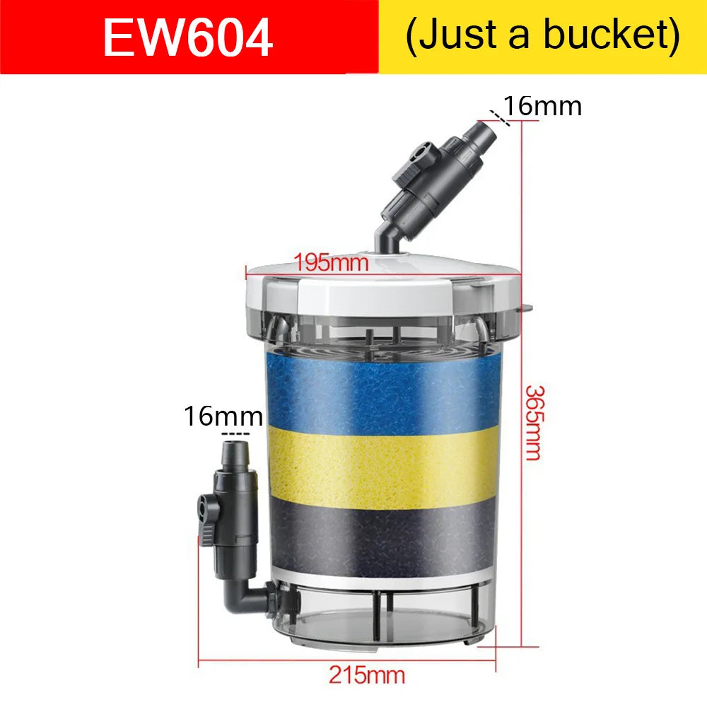 SUNSUN Pre-Filter Biochemical Fish Tank Filter Barrel Ultra-quiet Transparent External Aquarium Filter Bucket