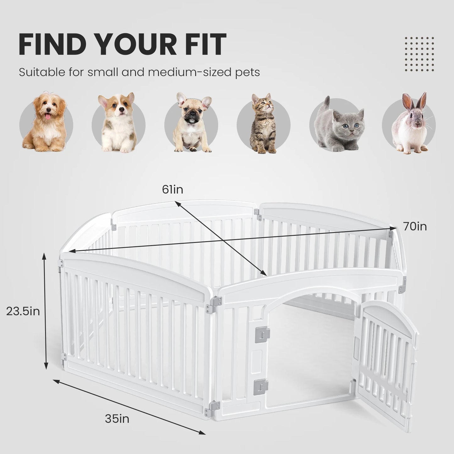 6 Panel Dog Playpen Safe and Secure Indoor Outdoor Fence