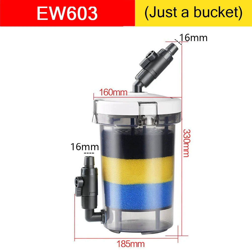 SUNSUN Pre-Filter Biochemical Fish Tank Filter Barrel Ultra-quiet Transparent External Aquarium Filter Bucket
