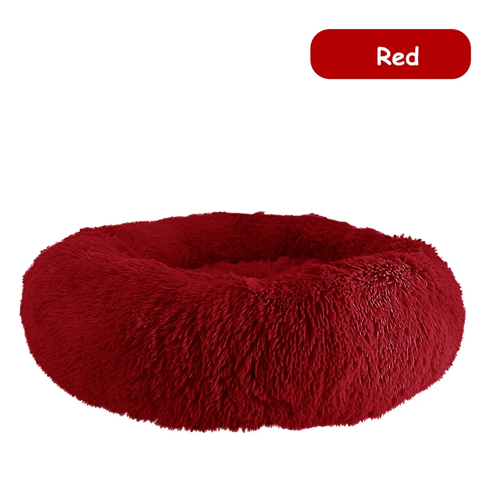 Donut Dog Bed Warm Soft Plush Pet Bed For Large Small Dogs