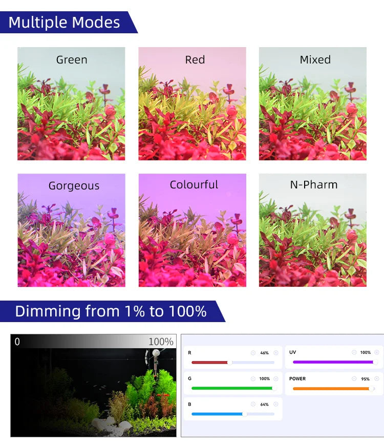 WEEK AQUA USB Aquarium Light Plant Grow Full Spectrum LED