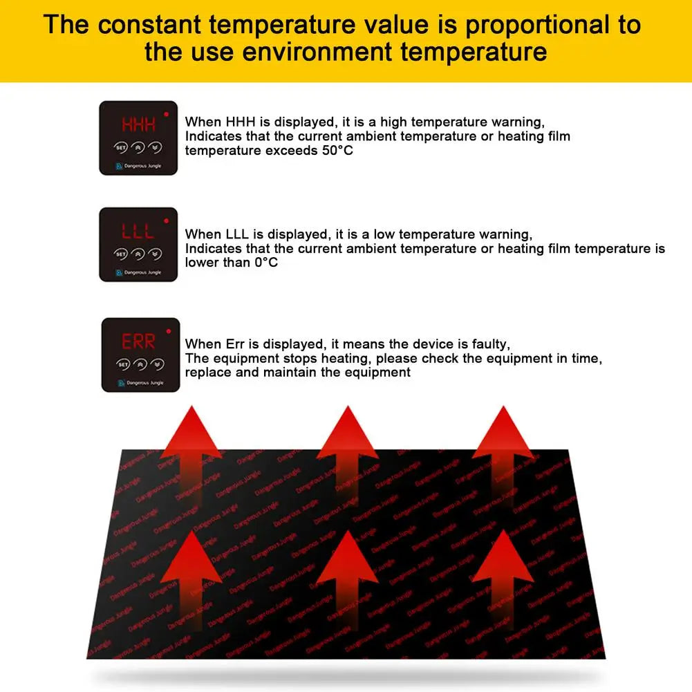 50W Pet Heating Pad Seedling Heat Mat Reptile Temperature