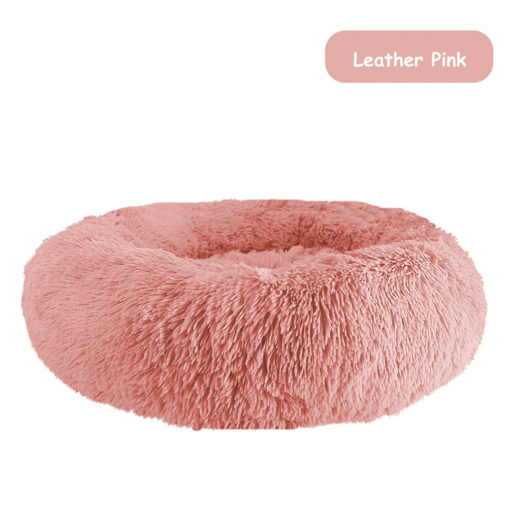 Donut Dog Bed Warm Soft Plush Pet Bed For Large Small Dogs