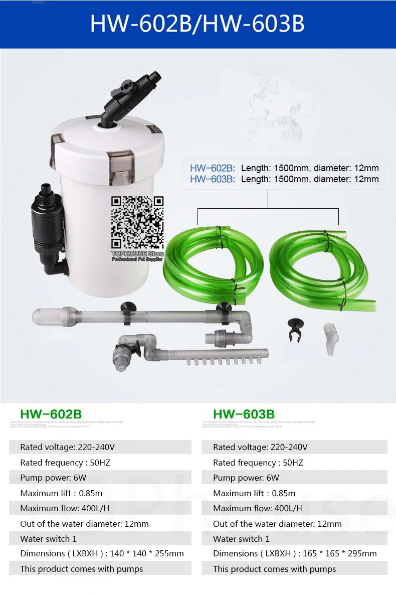 SUNSUN Pre-Filter Biochemical Fish Tank Filter Barrel Ultra-quiet Transparent External Aquarium Filter Bucket