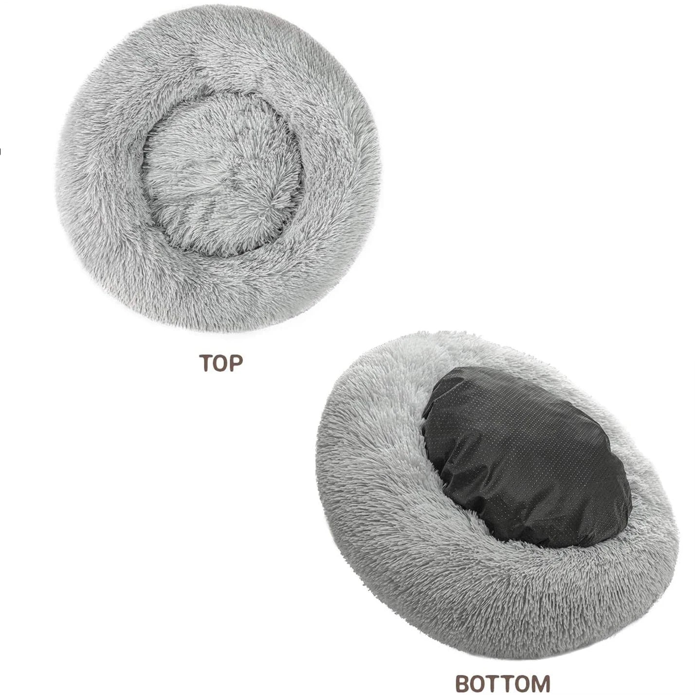 Donut Dog Bed Warm Soft Plush Pet Bed For Large Small Dogs