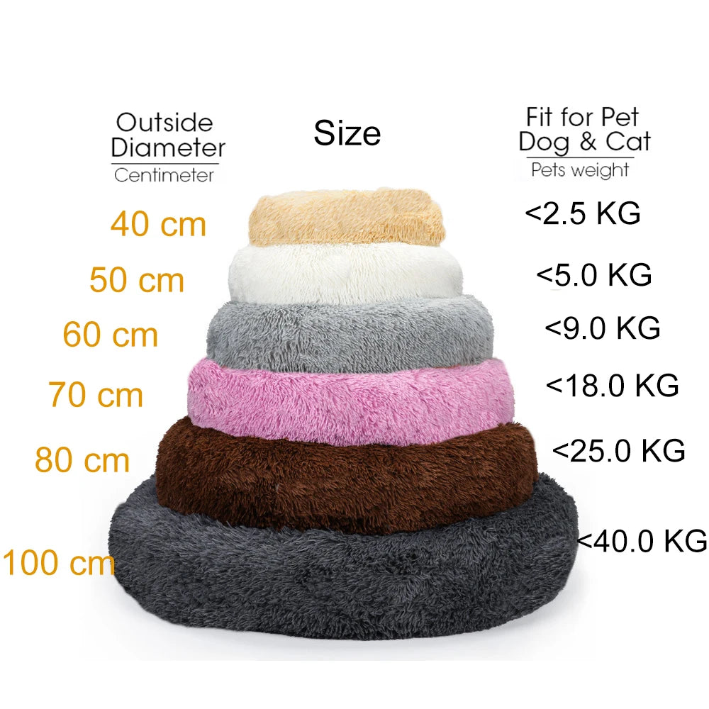 Donut Dog Bed Warm Soft Plush Pet Bed For Large Small Dogs