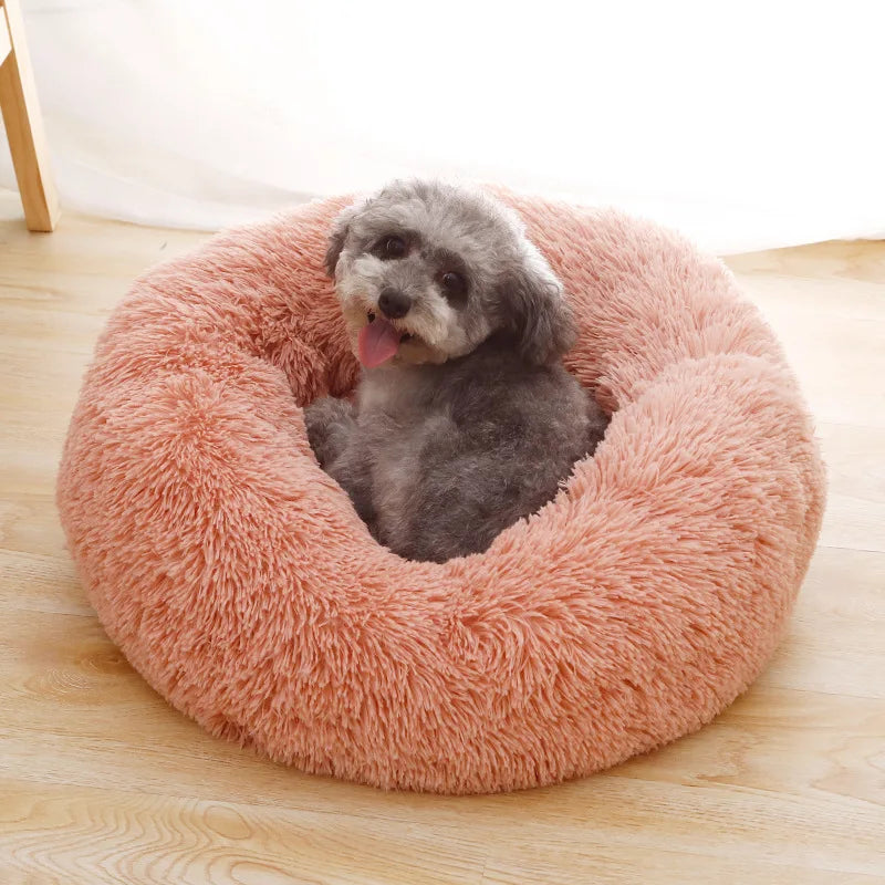 Donut Dog Bed Warm Soft Plush Pet Bed For Large Small Dogs