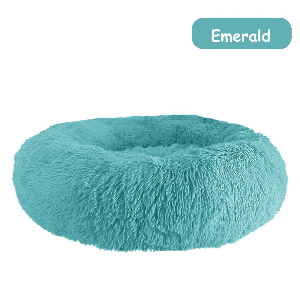 Donut Dog Bed Warm Soft Plush Pet Bed For Large Small Dogs