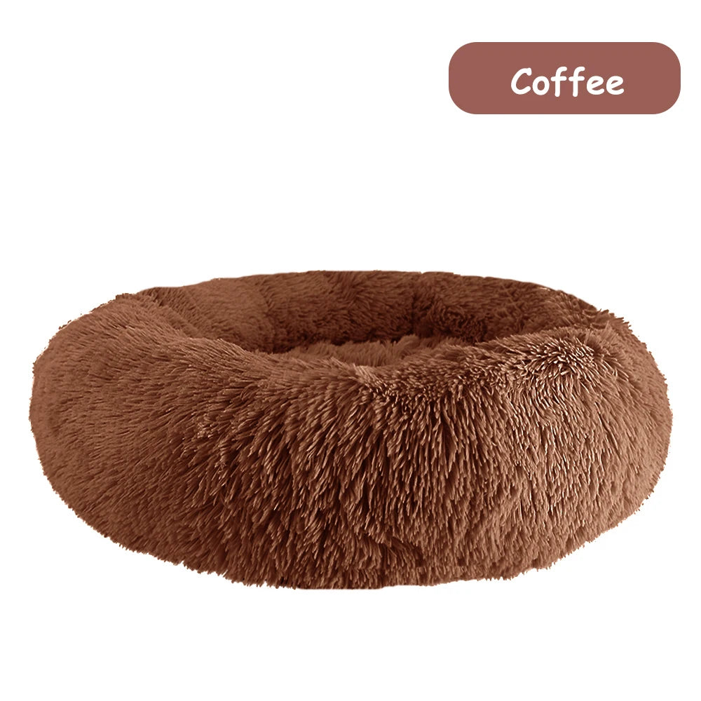 Donut Dog Bed Warm Soft Plush Pet Bed For Large Small Dogs