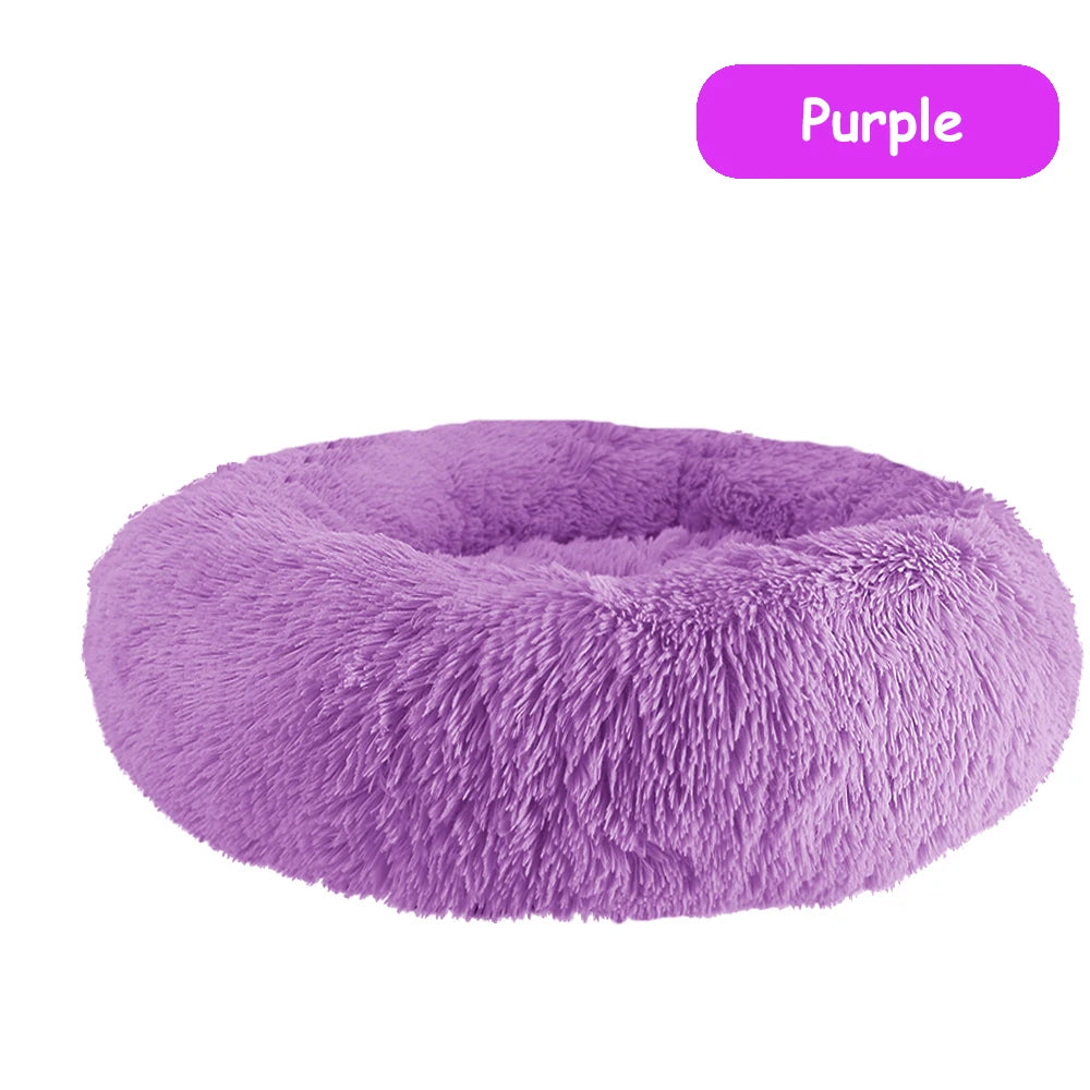 Donut Dog Bed Warm Soft Plush Pet Bed For Large Small Dogs