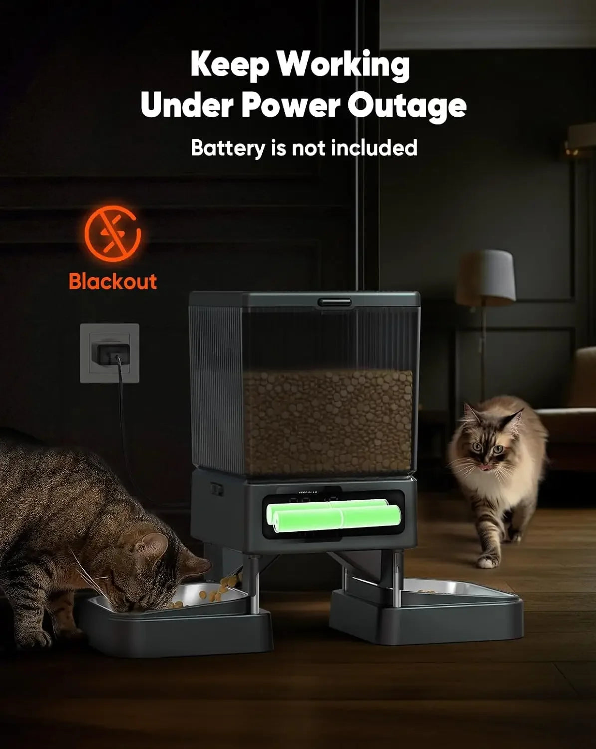 oneisall Automatic Cat Feeder for 2 Cats, 20 Cups/5L Automatic Cat Food Dispenser for Small Pets Indoor, Timed Cat Feeder