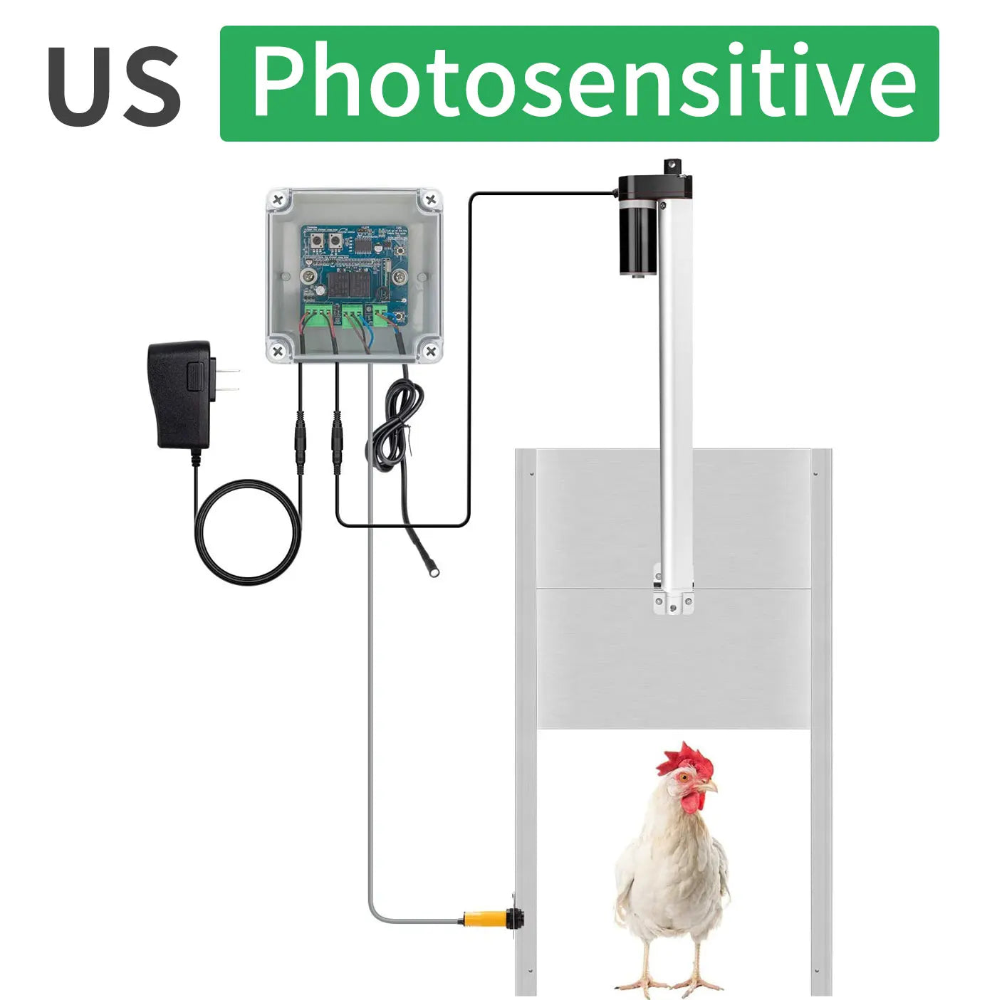 Automatic Chicken Door 66W White Opener For Farmers