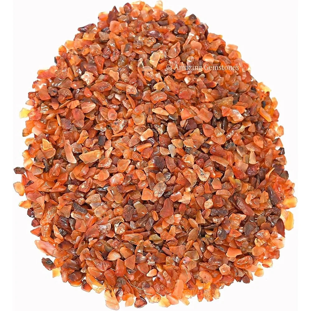 Carnelian Crystal Chips Natural Aquarium Gravel Tumbled Stones Fish Tank Decor Authentic Gemstones Bulk Rocks