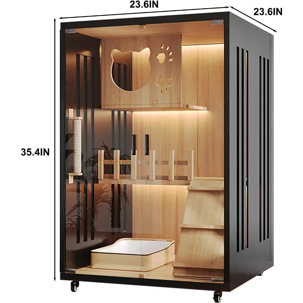 Modern Cat House Villa Extra Large Wooden Cattery Cage