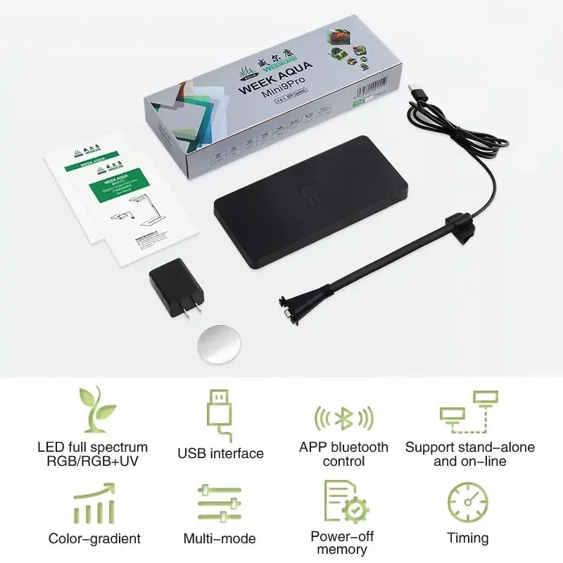 WEEK AQUA USB Aquarium Light Plant Grow Full Spectrum LED