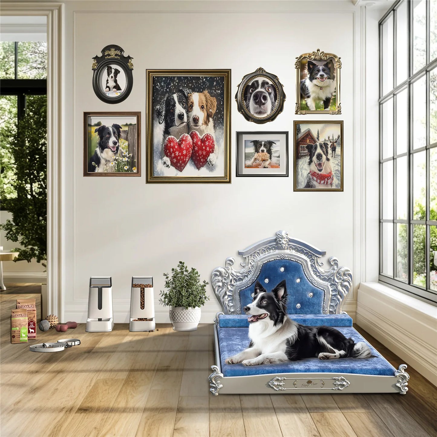 Bingopaw Luxury Pet Bed with Headboard for Medium Dogs