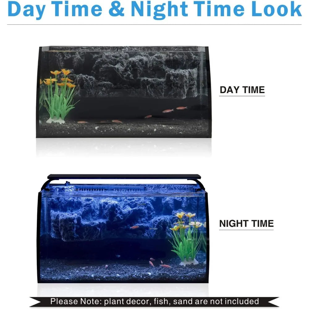 Fish Tank 8 Gallon LED Glass Aquarium Kit for Starters