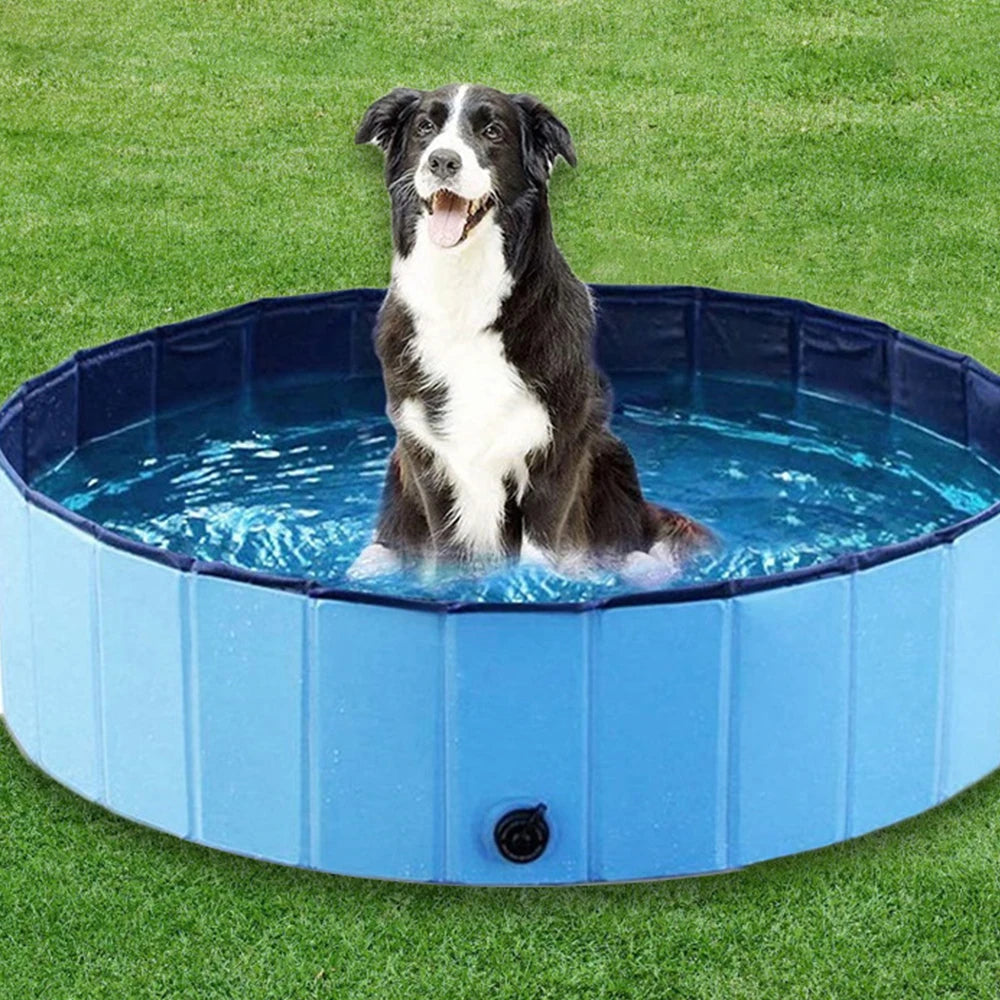 Dog Swimming Pool & Pool Cover Portable Plastic Pool for Large Dogs