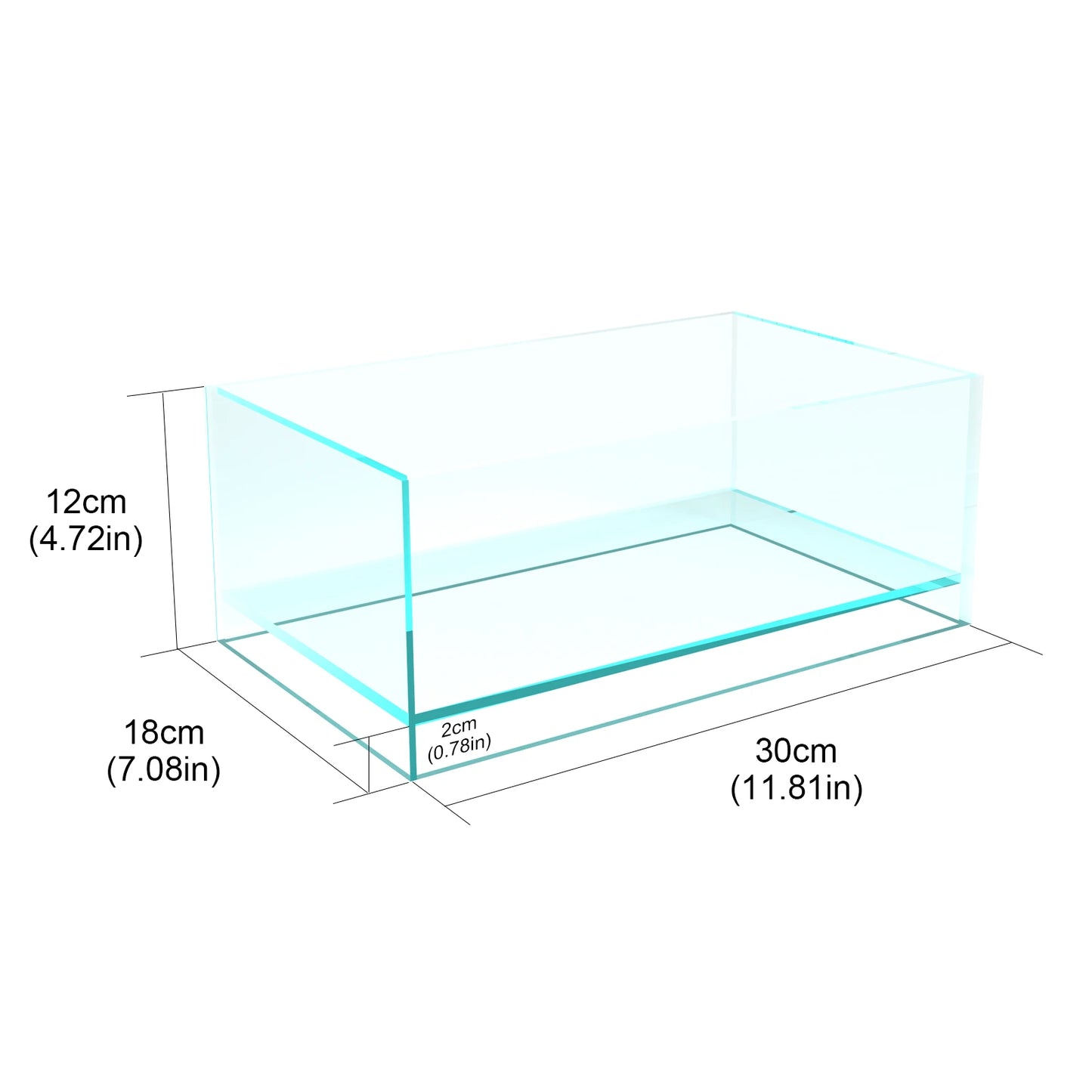 Rimless Low Iron Fish Tank Ultra-White Translucent Glass Verso Series Nano Shallow Pond Levitating Floating Air Aquarium