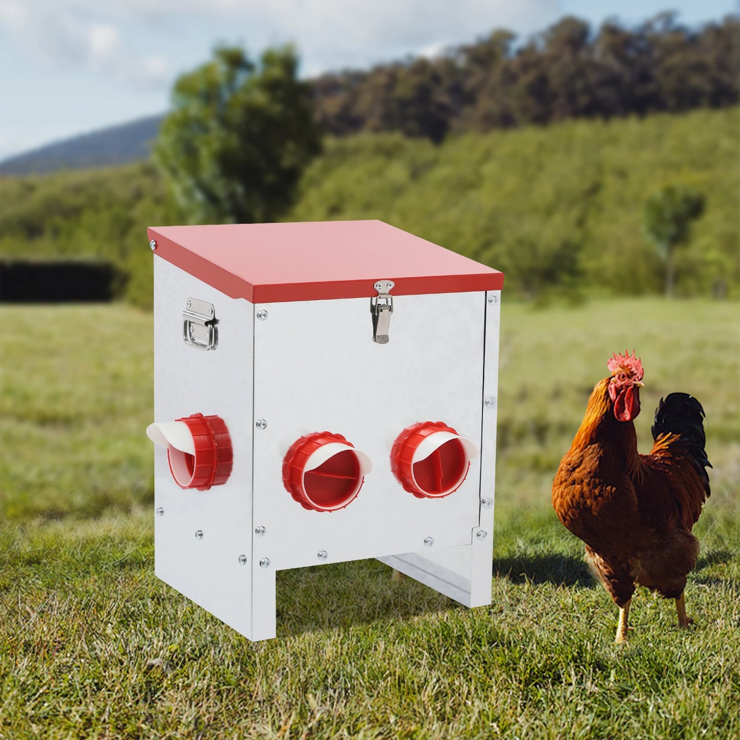 Chicken Feeder Large Capacity Chicken Feeder 6-Hole Feeder