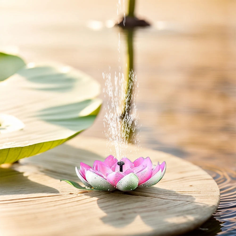 Lotus Solar Water Fountain Brushless Pump Floating Garden Fountain Solar Powered for Outdoor Bird Bath