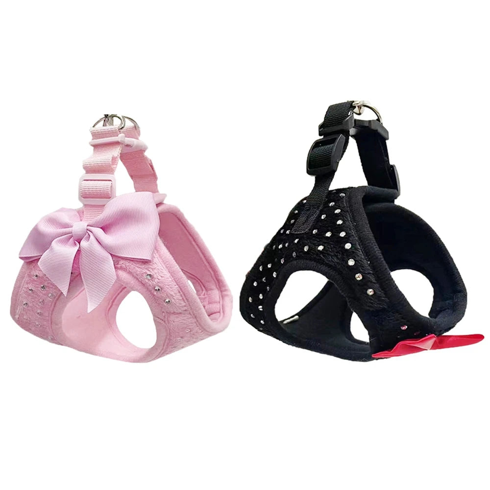 Bowknot Dog Cat Vest Harness Chest Rope Set Adjustable Leash