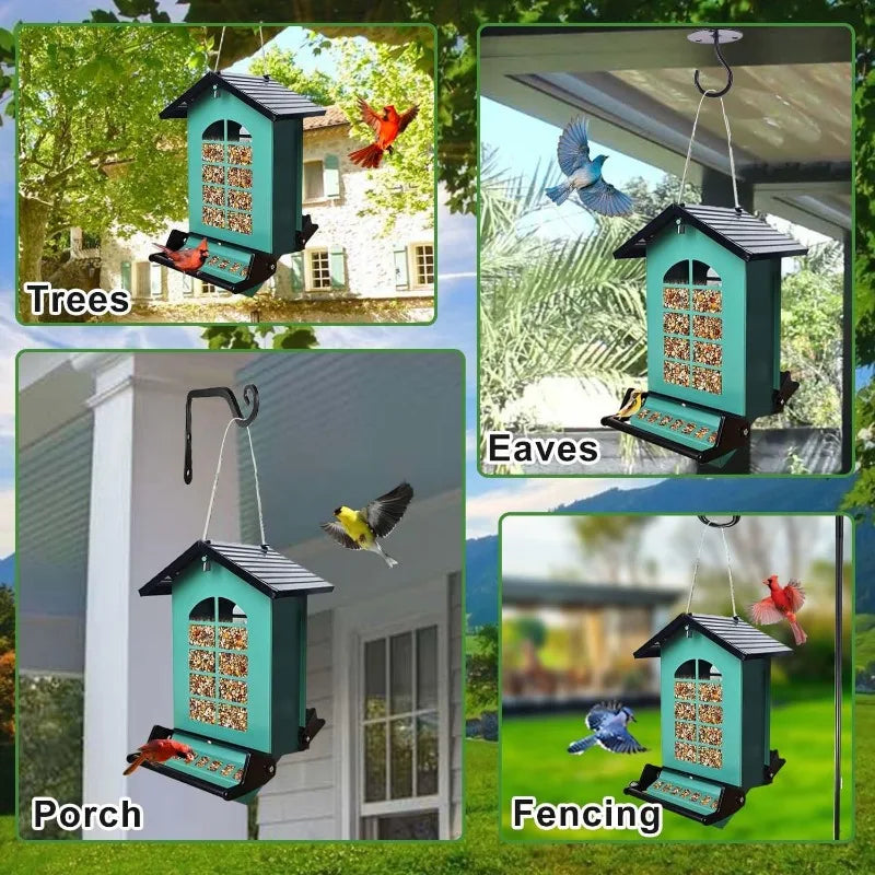 Squirrel Proof Bird Feeder for Outside Large Capacity Seed
