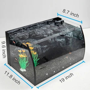 Fish Tank 8 Gallon LED Glass Aquarium Kit for Starters