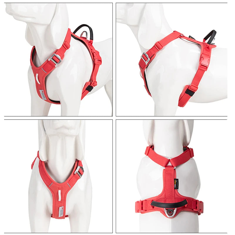 Small Combination No Pull Dog Harness Adjustable Nylon Reflective Vest for Comfortable Control Walking and Running Accessories