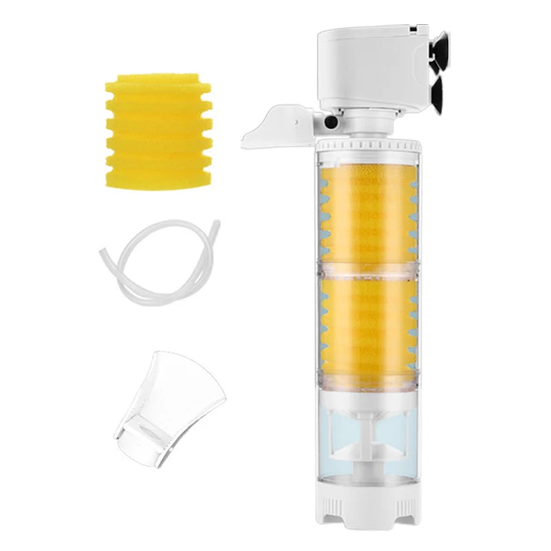 Tank Filter Ultra Quiet Fish Tank Filtration Pump Add Oxygen 3 in 1 Multifunction Internal Aquarium Filter Pump Accessories