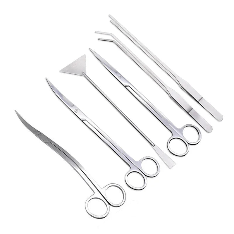 Aquarium Scissors Tweezers Tool for Fish Tank Plants Stainless Steel Cleaning Tools Accessories