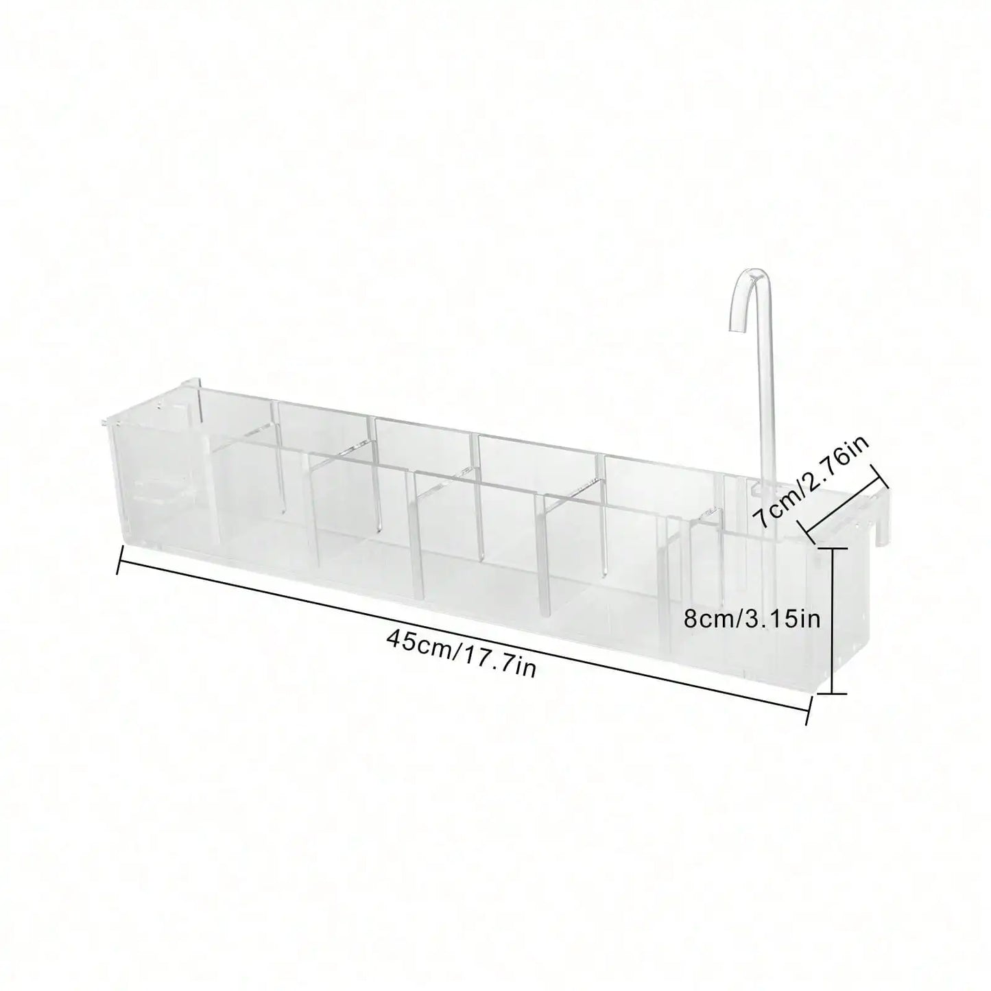 6 Grids Transparent Acrylic Aquarium Fish Tank External Hang On Filter Box