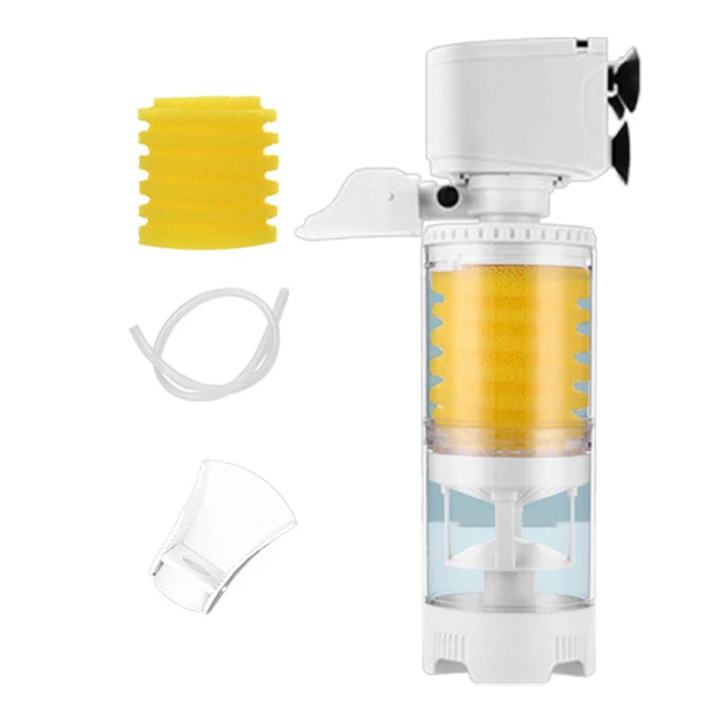 Tank Filter Ultra Quiet Fish Tank Filtration Pump Add Oxygen 3 in 1 Multifunction Internal Aquarium Filter Pump Accessories