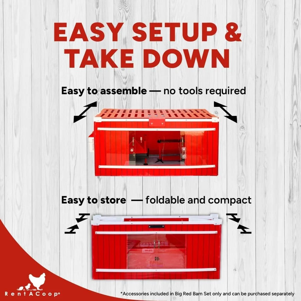 Big Red Barn Chick Brooder Set with Heating Plate Anti-Roost Cone Two Chick Feeders Two Chick Drinkers Swing Hatchling