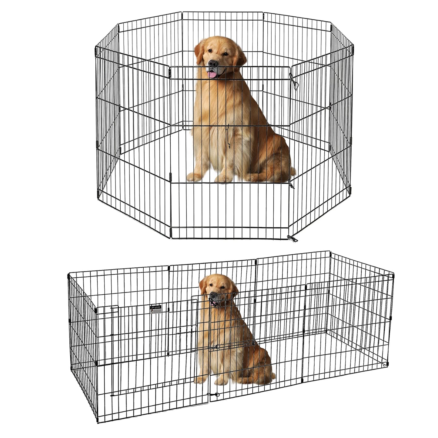 Foldable Metal Dog Playpen for Indoor Outdoor Easy Assembly