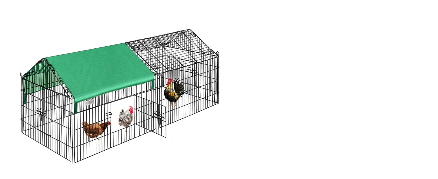 71” x 30” Foldable Outdoor Metal Coop Chicken Cage Enclosure