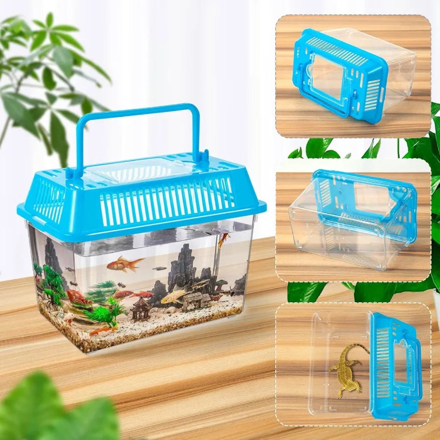 12 Piece Plastic Reptile Terrarium Carrier Cage Tarantula Enclosure
