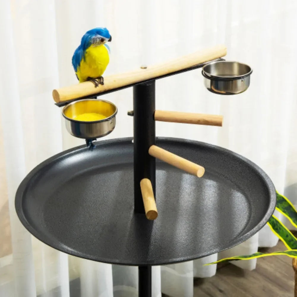 PawHut Bird Play Stand Portable Parrot Perch With Wheels