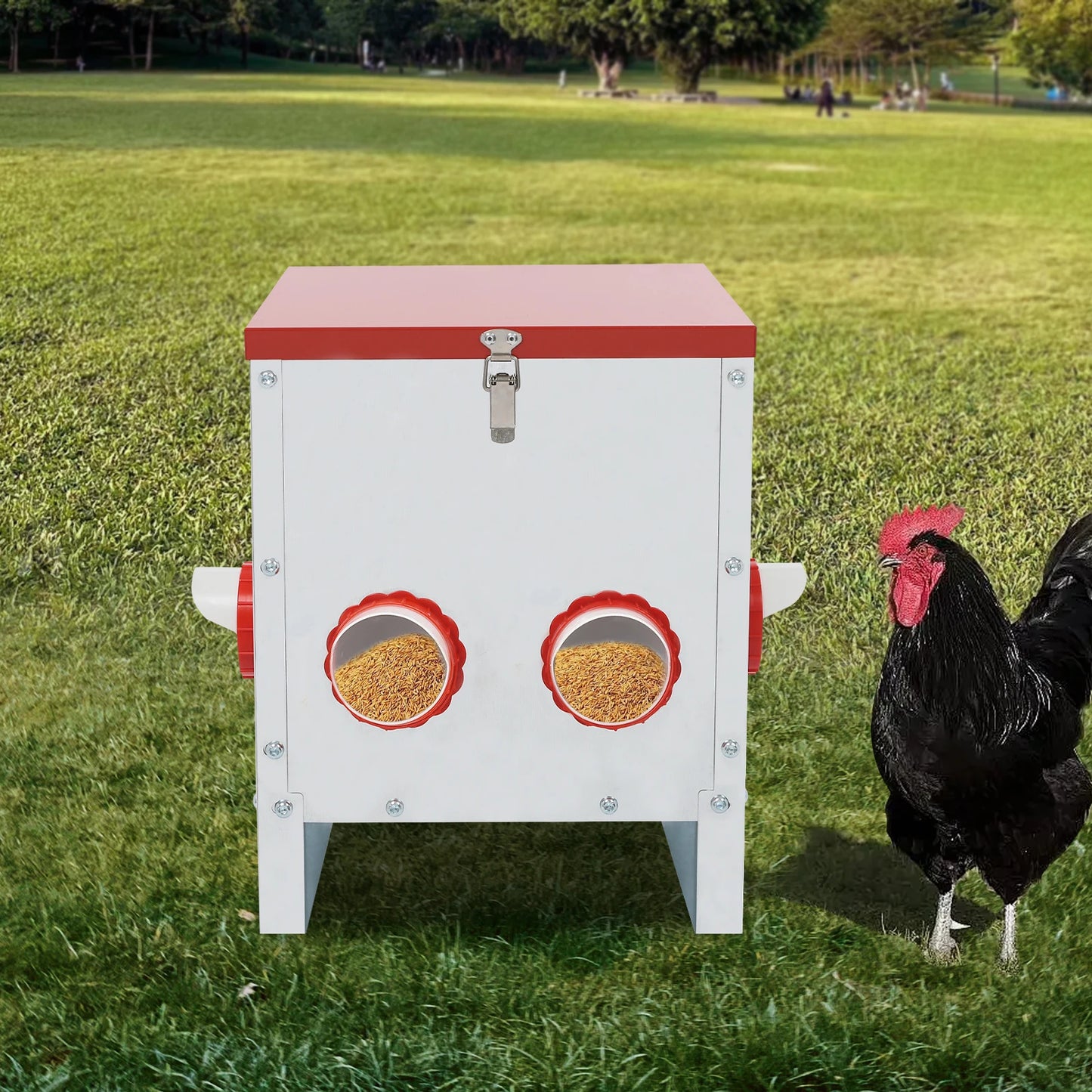 Chicken Feeder Large Capacity Chicken Feeder 6-Hole Feeder