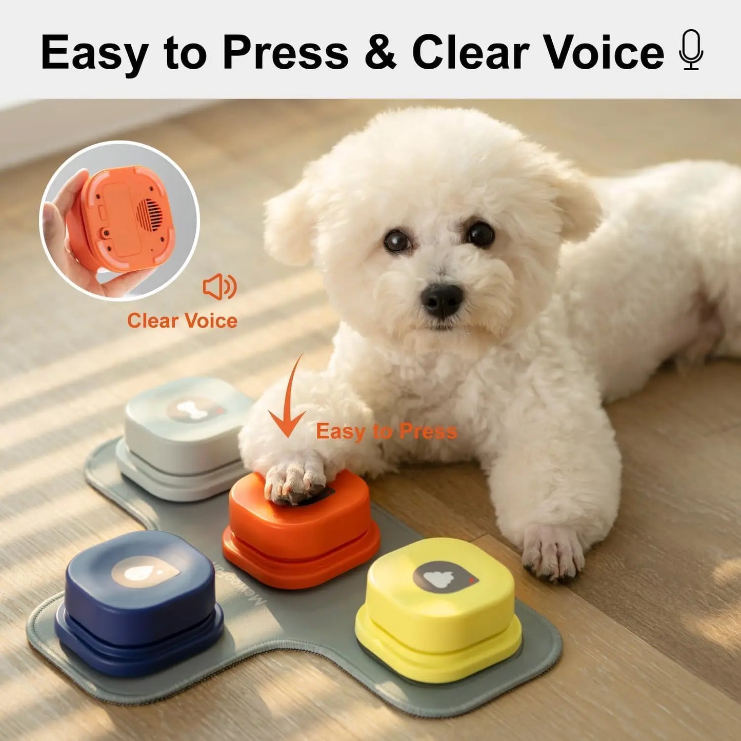 Mewoofun Dog Buttons with Rubber Mat Recordable Talking Set