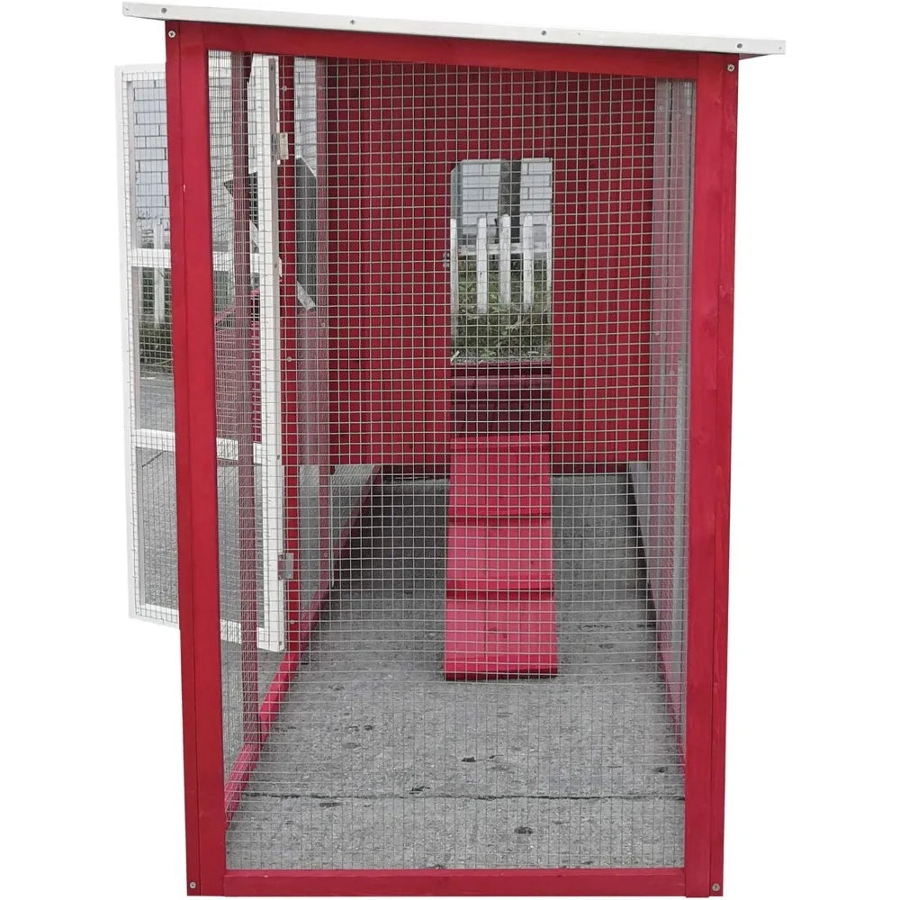 87 Inch Wood Hen House Outdoor For Four To Eight Chickens