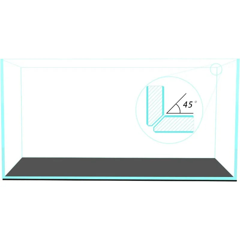 48 Gallon Rimless Low Iron Fish Tank Nova Clear Ultra White Mitered Edges Translucent Glass Anata Series Aquarium with Black Foam Leveling Mat