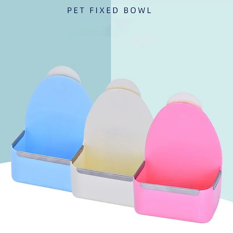Plastic Pet Food Bowl for Rabbits Large Capacity Fixed Feeder Impact Resistant Bunny Feeding Accessories