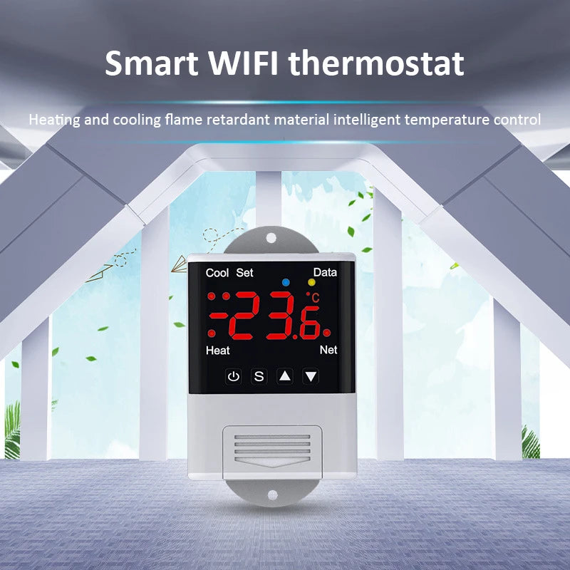 Smart Thermostat AC110~230V WiFi Digit Temperature Controller -40-99℃ Heating Cooling Thermostat forReptile/Incubator/Greenhouse