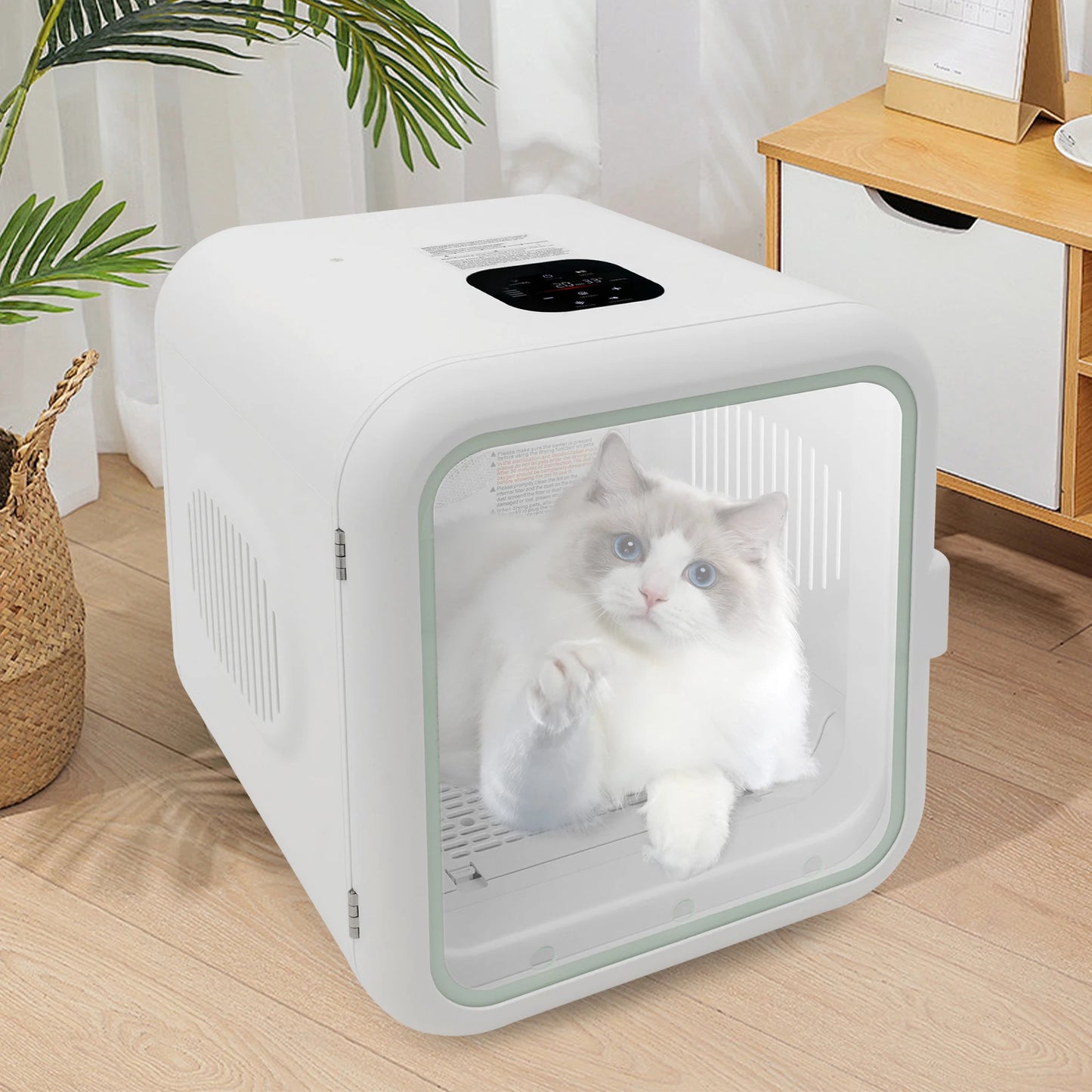 62L Portable Cat Dog Dryer Box 110V 800W Adjustable Temp