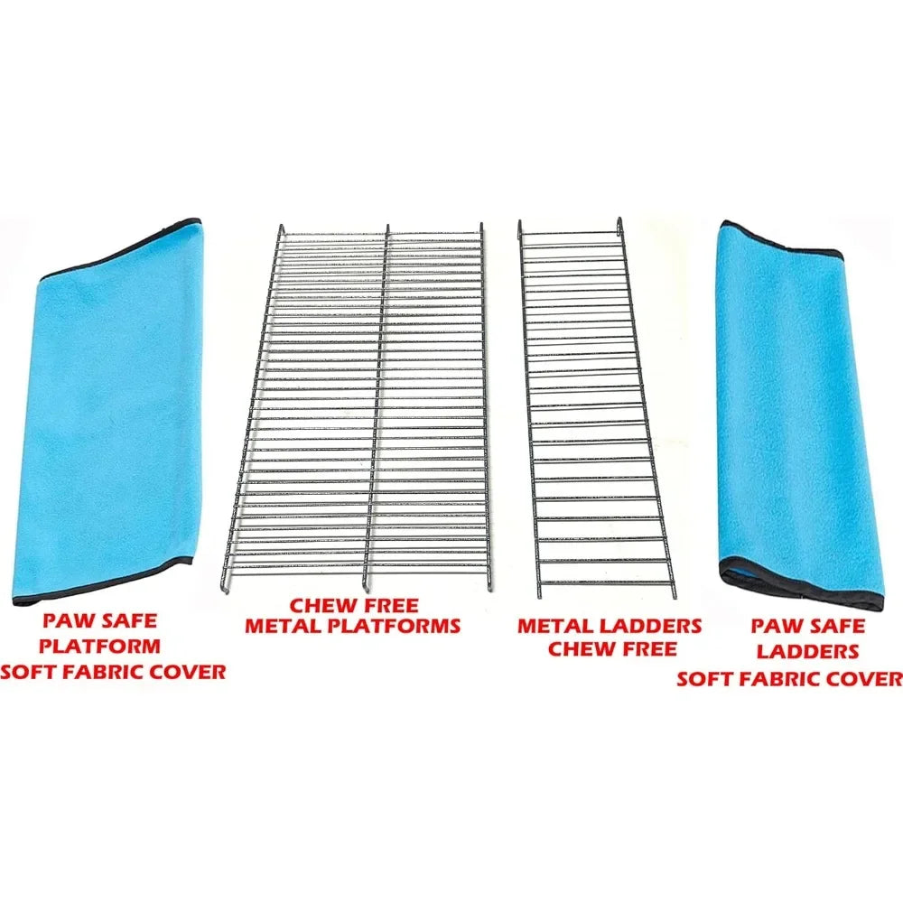 XL Small Animal Cage Two Story Chew Proof Bar Spacing Tray