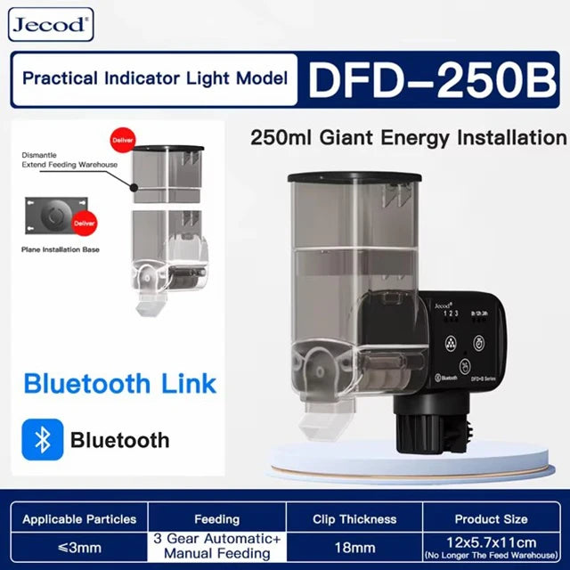 Jebao Automatic Fish Tank Feeder Intelligent Aquarium Feeding Digital Timing High Capacity Fish Feeder Fishbowl Accessories