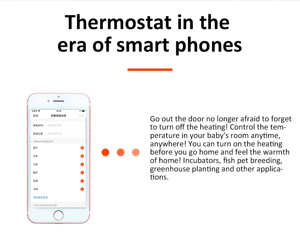 Smart Thermostat AC110~230V WiFi Digit Temperature Controller -40-99℃ Heating Cooling Thermostat forReptile/Incubator/Greenhouse