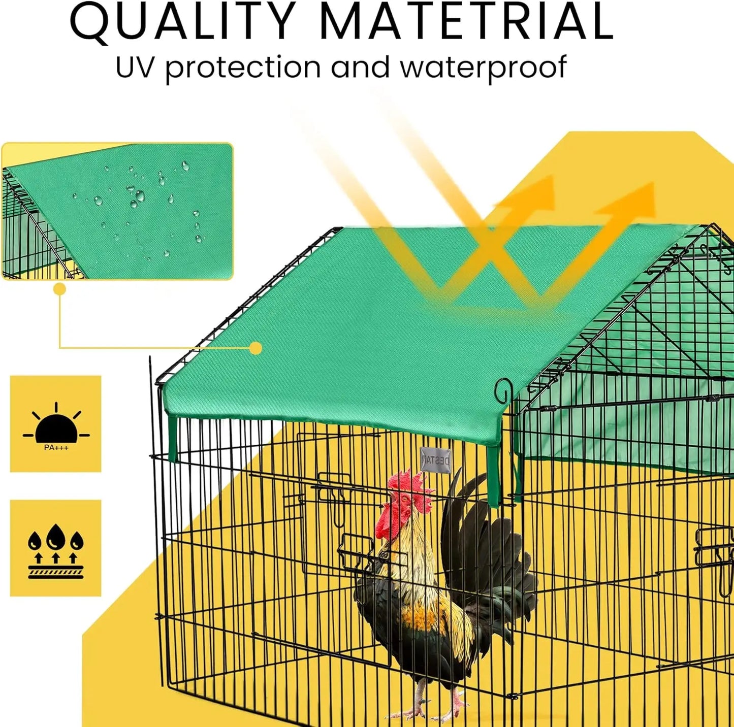 71” x 30” Foldable Outdoor Metal Coop Chicken Cage Enclosure
